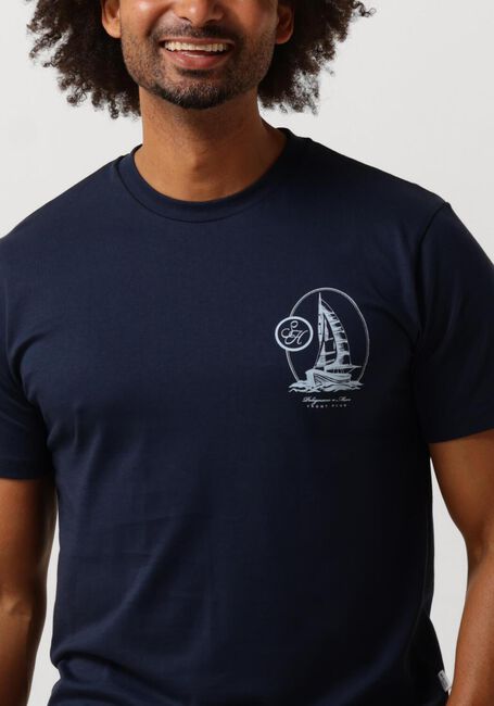 Donkerblauwe SELECTED HOMME T-shirt SLHCONRAN PRINT SS O-NECK TEE - large