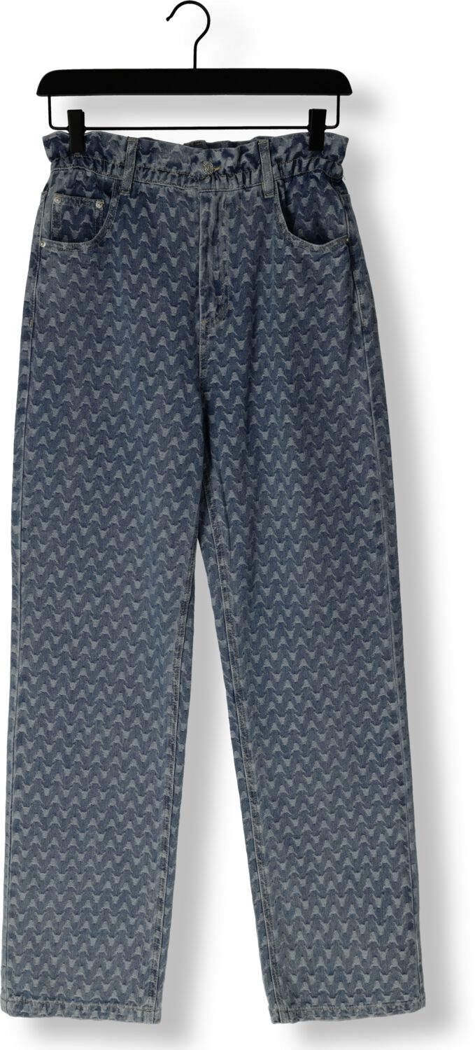 ALIX THE LABEL Dames Jeans Ladies Woven Bull Jacquard Denim Blauw
