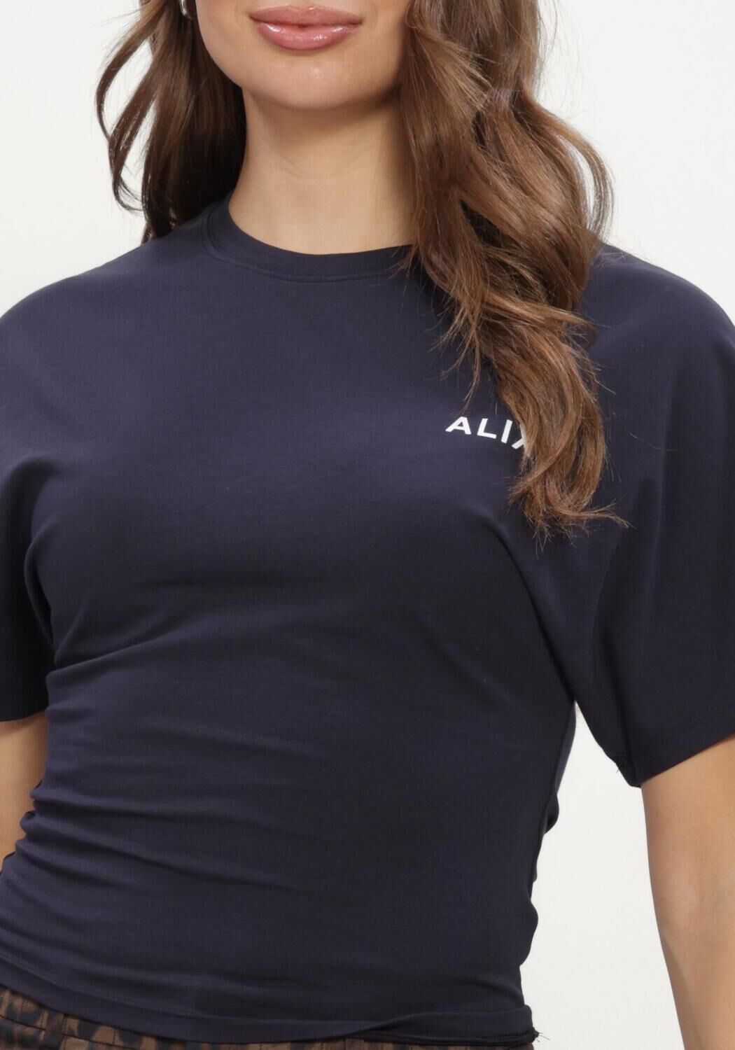 ALIX THE LABEL Dames Tops & T-shirts Ladies Knitted Badwing T-shirt Donkerblauw