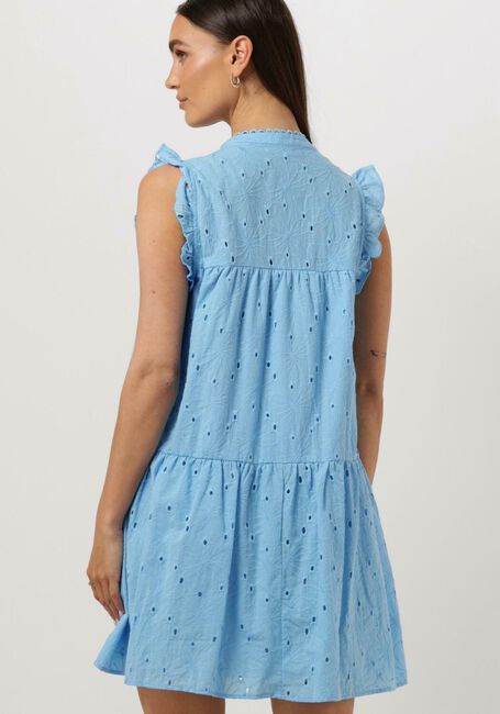 Lichtblauwe CO'COUTURE Mini jurk POLA ANGLAISE SS DRESS - large