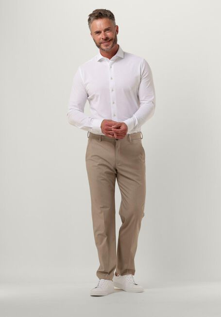 Witte PROFUOMO Klassiek overhemd KNITTED SHIRT - large