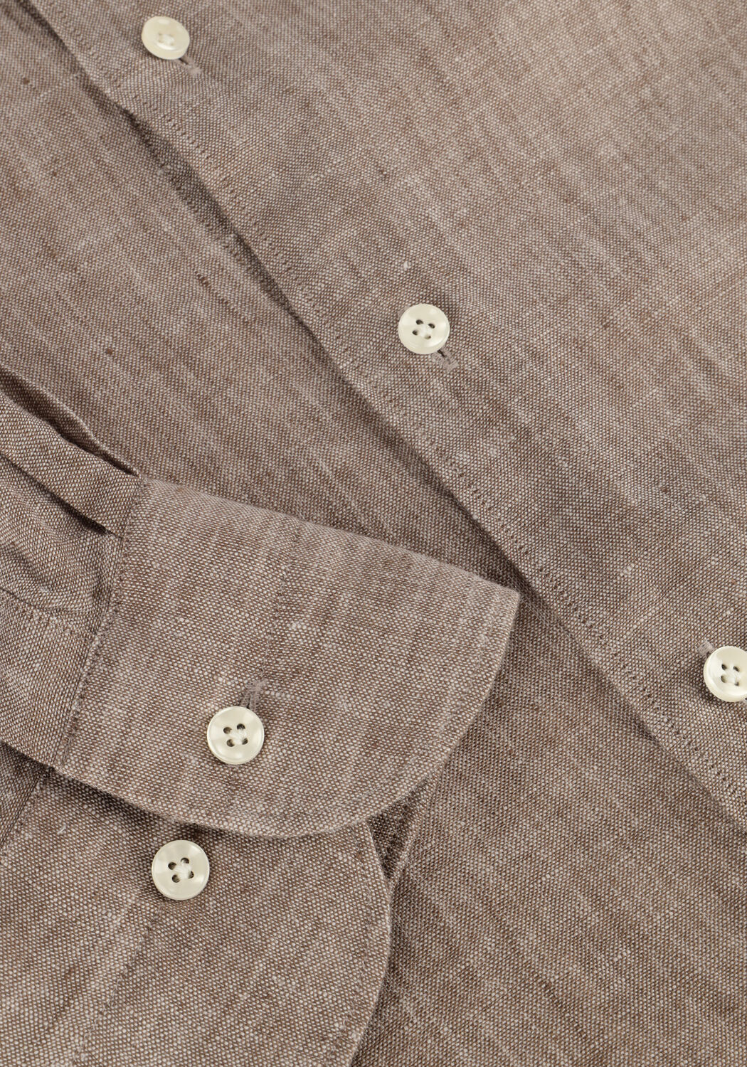 Bruine PROFUOMO Casual overhemd SHIRT X-CUTAWAY SC LINNEN - large