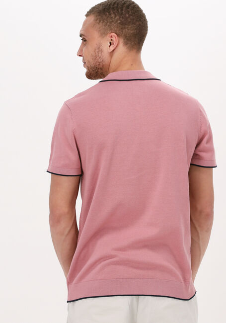 Roze SELECTED HOMME Polo SLHHANK SS KNIT BUTTON POLO - large