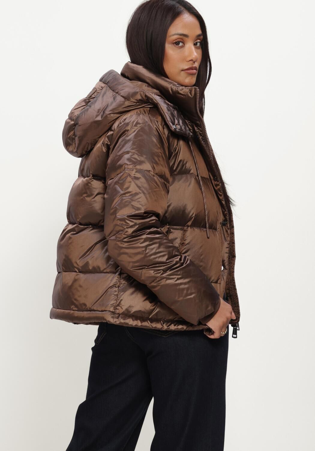 Bruine MOS MOSH Gewatteerde jas MMJILLY METALLIC DOWN JACKET - large