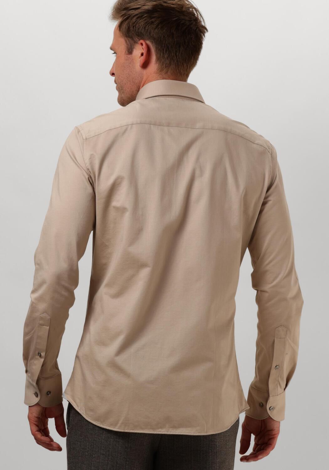 PROFUOMO Heren Overhemden Shirt Cutaway Sf Sc Knitted Beige