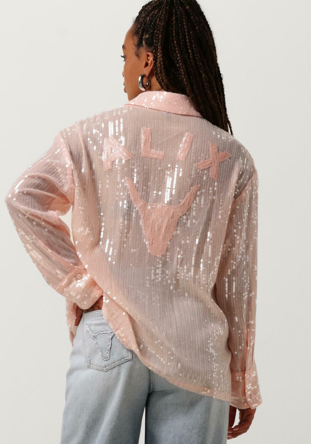 ALIX THE LABEL Dames Blouses Ladies Woven Sequin Blouse Roze