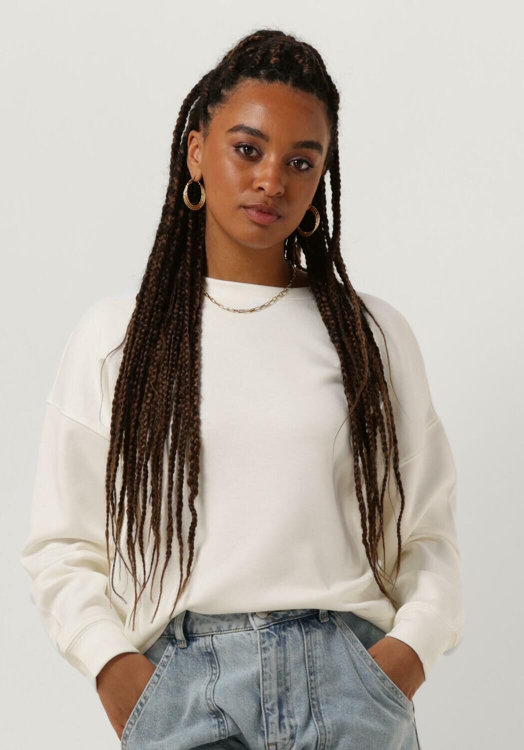 Moss copenhagen Ecru Sweatshirt Trendy Comfort Stijl Beige Dames