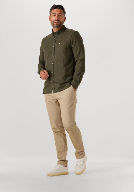 Donkergroene LYLE & SCOTT Casual overhemd PLAIN FLANNEL SHIRT - large