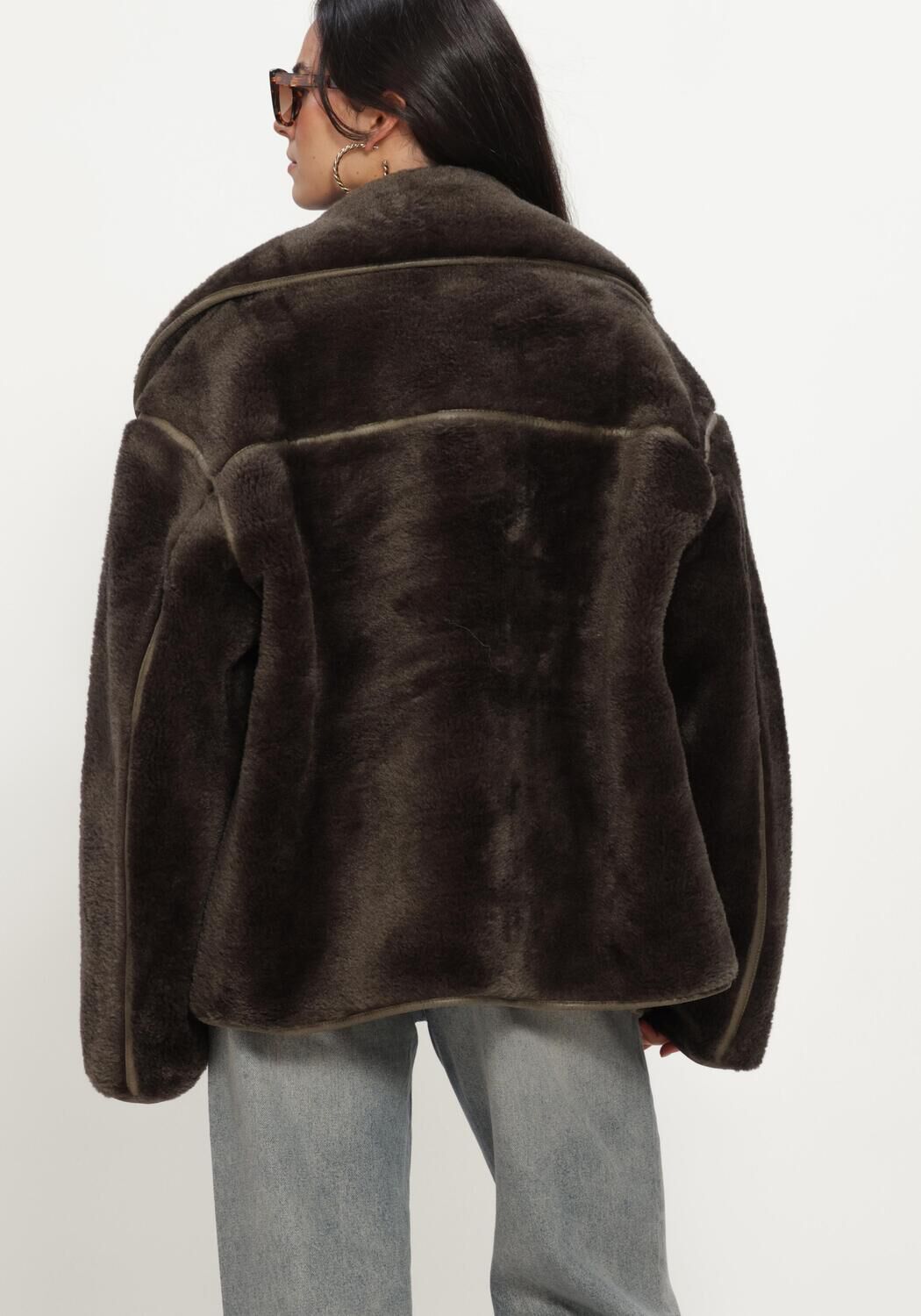 Groene GRACE & MILA Teddy jas COAT - large