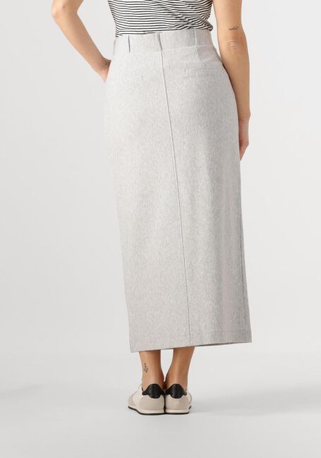 Lichtgrijze JANSEN AMSTERDAM Midirok GEORGIE ROK HVM 683 OVERKNEE SLIT AT CF - large