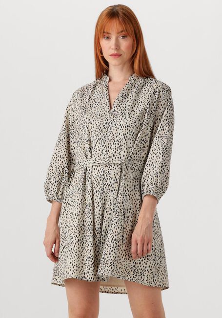 Witte COLOURFUL REBEL Mini jurk LIZE CHEETAH SHIRT MINI DRESS SS - large