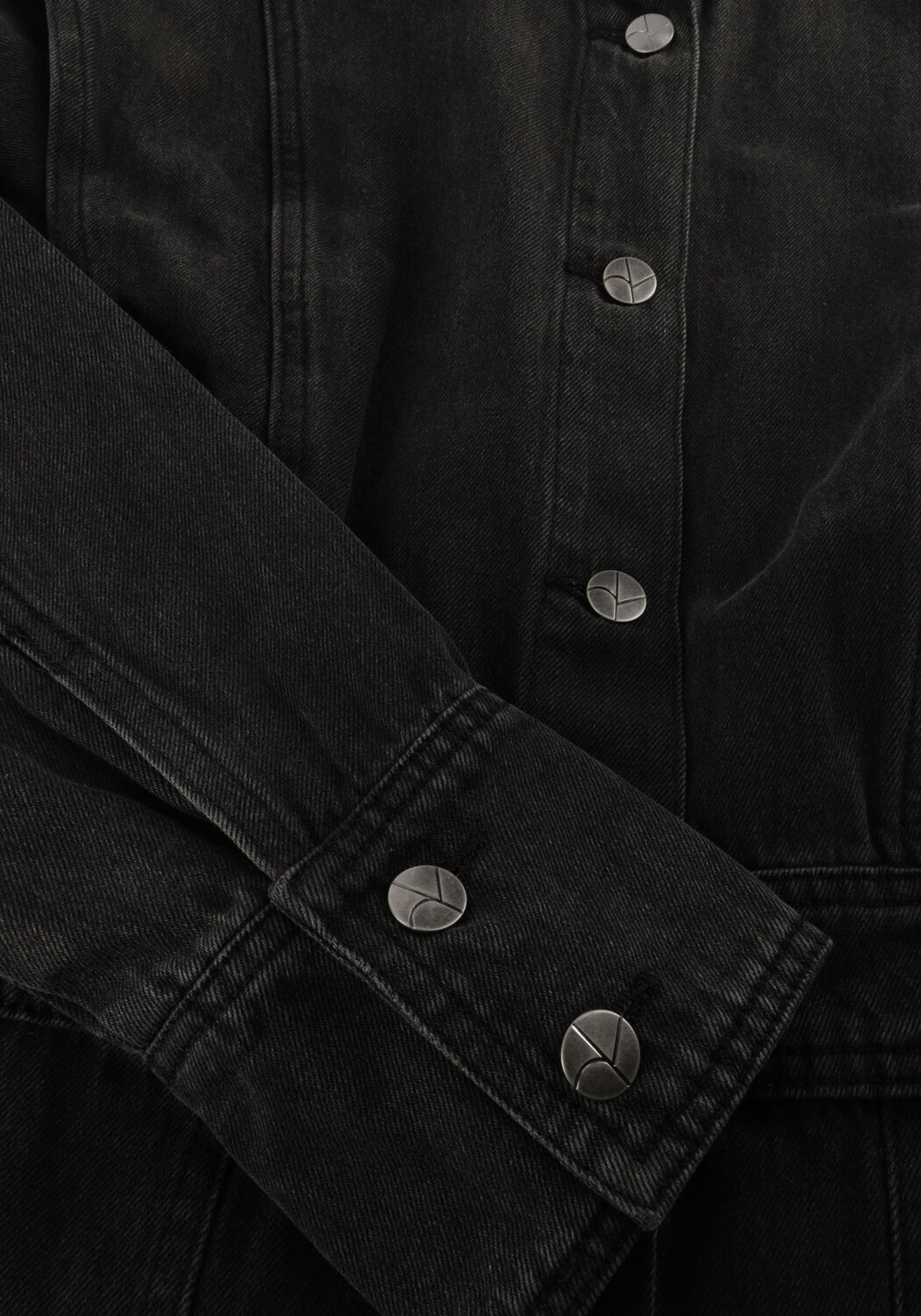 Zwarte ROUGE EDIT Mini jurk ROUMORA LS SHORT DENIM DRESS - large