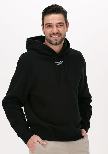Zwarte CALVIN KLEIN Sweater STACKED LOGO HOODIE MEN - large