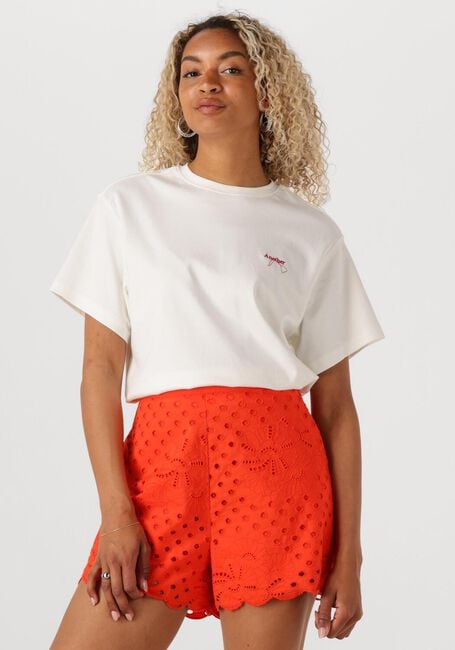 Witte ANOTHER LABEL T-shirt GINA FLOWER SHIRT - large