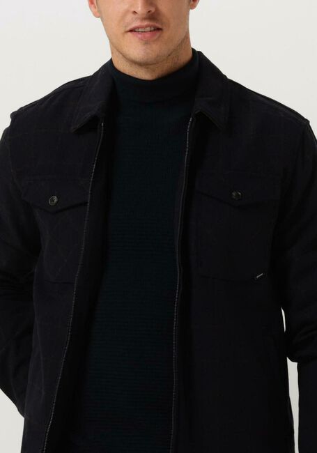 Donkerblauwe VANGUARD Overshirt LONG SLEEVE SHIRT CHECK FINE WOOLBLEND - large