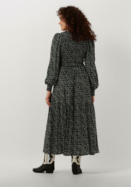 Zwarte Y.A.S. Midi jurk YASDITSY V NECK 3/4 SLEEVE SMOCK DRESS - large