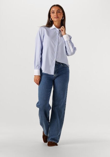 Lichtblauwe SELECTED WOMEN Blouses SLFILINA RELAXED CONTRAST LS SHIRT - large