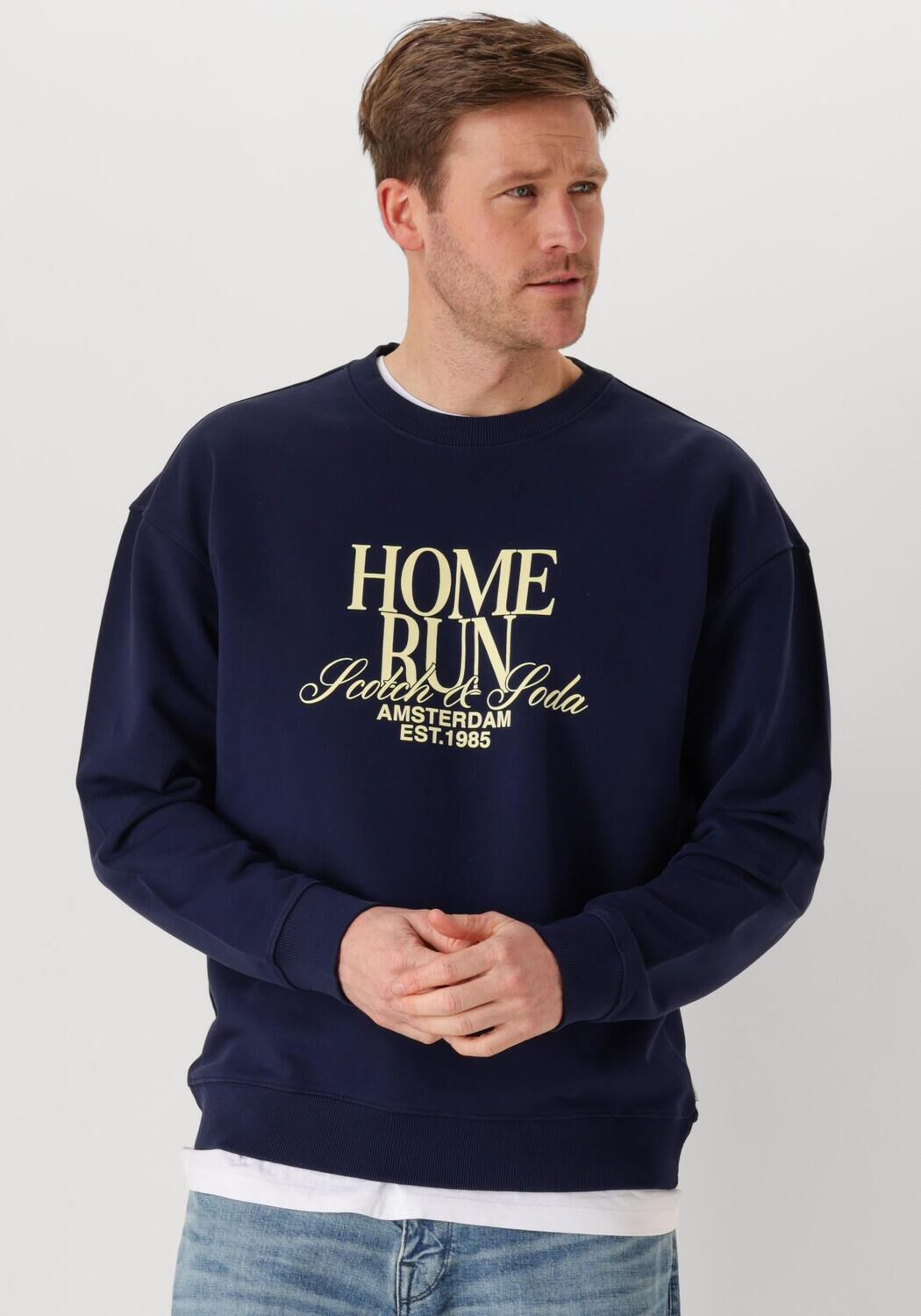 SCOTCH & SODA Heren Truien & Vesten Front Relaxed Fit Sweatshirt Donkerblauw