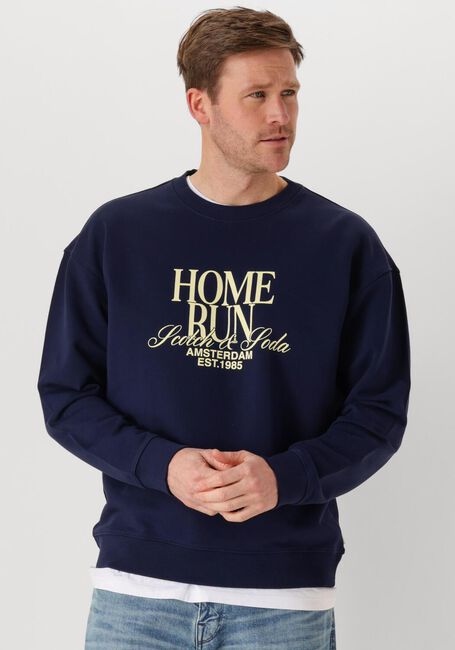 Donkerblauwe SCOTCH & SODA Sweater FRONT RELAXED FIT SWEATSHIRT - large