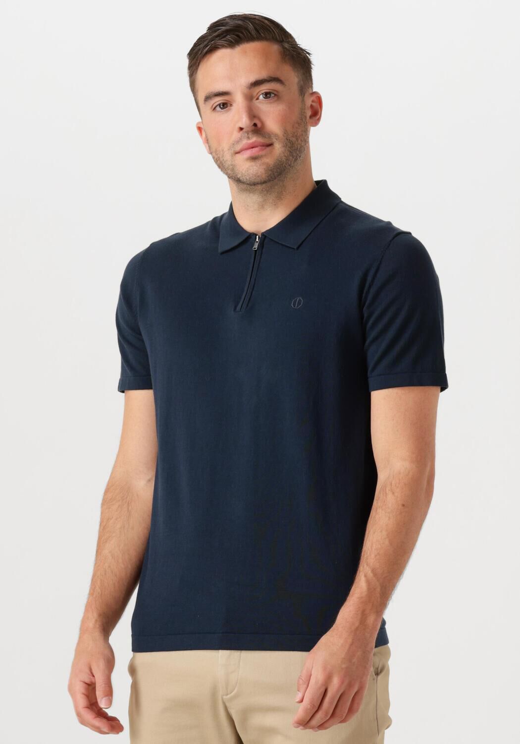 DSTREZZED Heren Polo's & T-shirts Dorian Zip Polo Donkerblauw