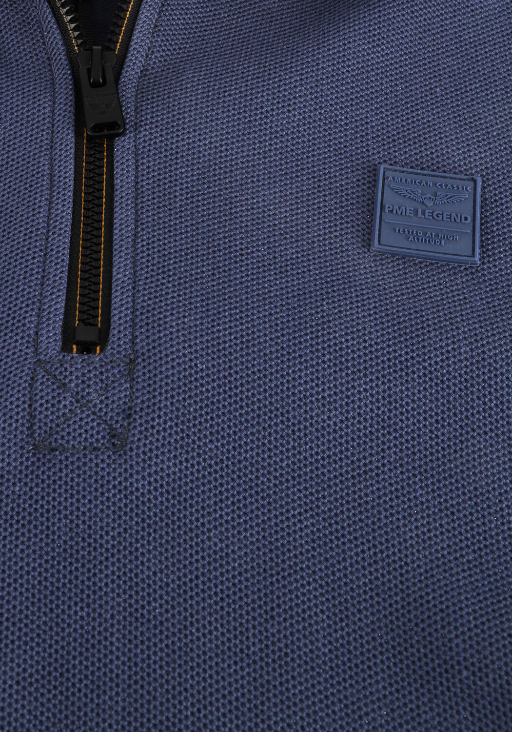 Blauwe PME LEGEND Polo WAFFLE STRUCTURE PIQUE - large