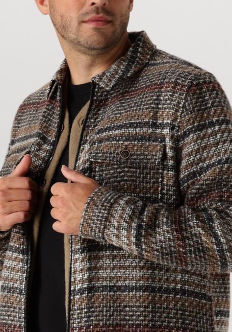 Beige ANERKJENDT Casual overhemd AKHANKY MULTI COL. OVERSHIRT - large