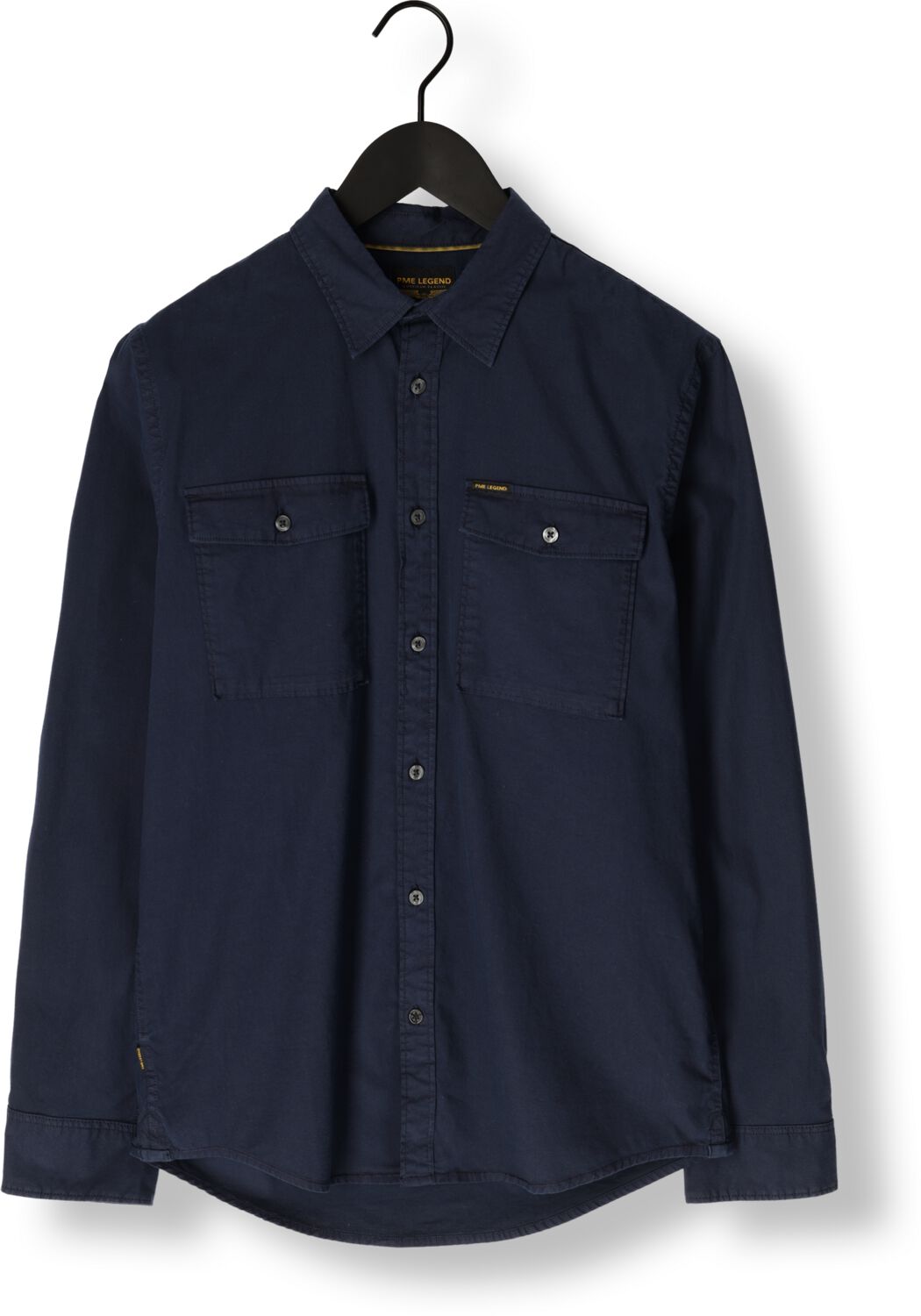 PME LEGEND Heren Overhemden Long Sleeve Shirt Light Gd Poplin Stretch Blauw