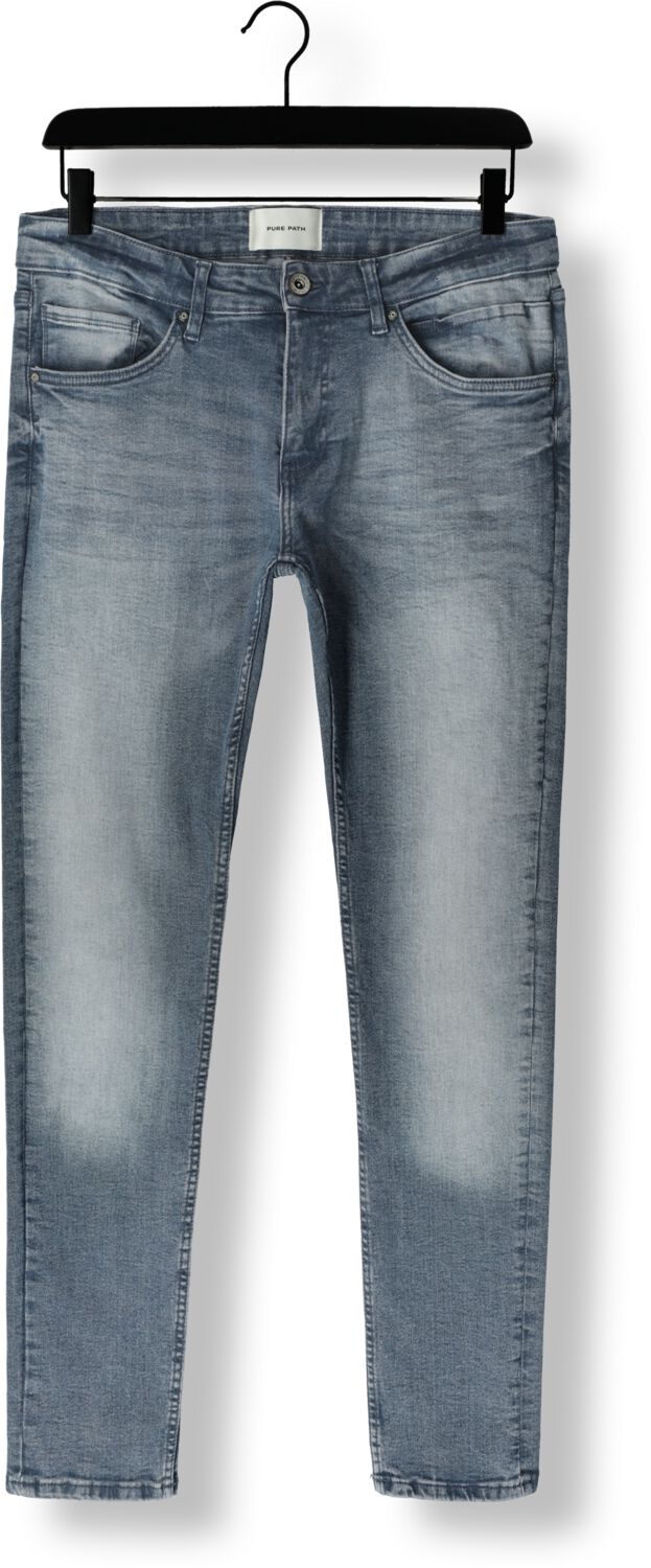 PURE PATH Heren Jeans The Jone Skinny Fit Jeans Blauw