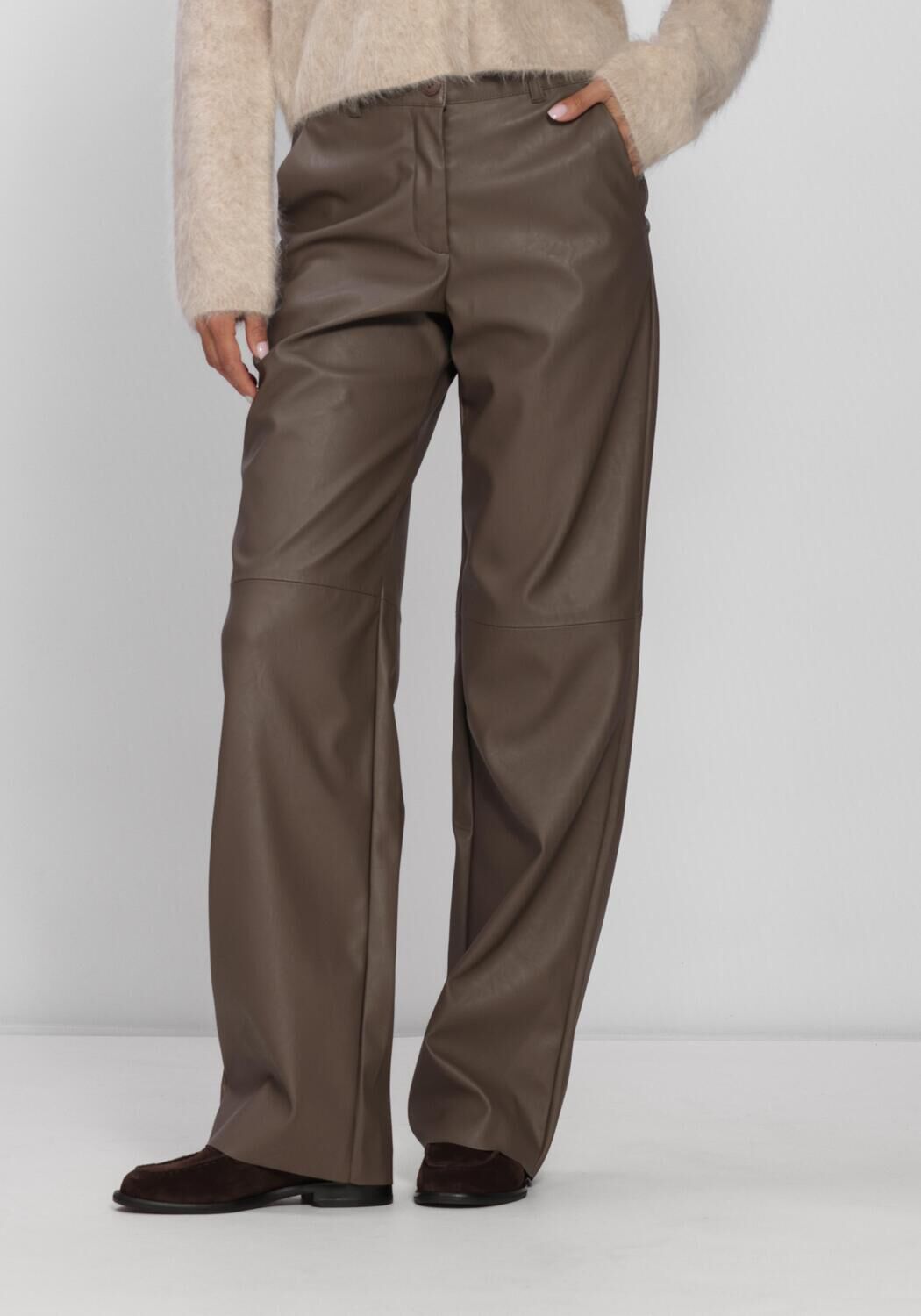 Taupe KNIT-TED Wijde broek NAOMI PANT - large