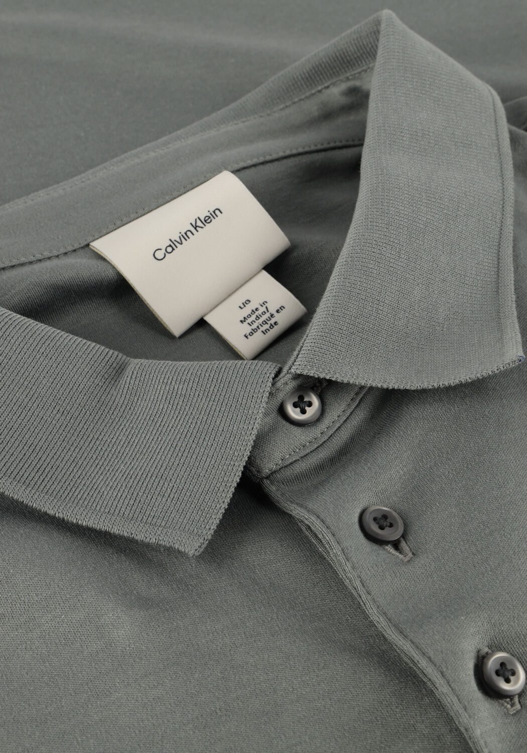 Grijze CALVIN KLEIN Polo SS SUPIMA CHEST EMB - large