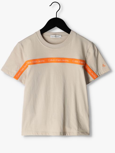 Beige CALVIN KLEIN T-shirt LOGO TAPE SS T-SHIRT - large