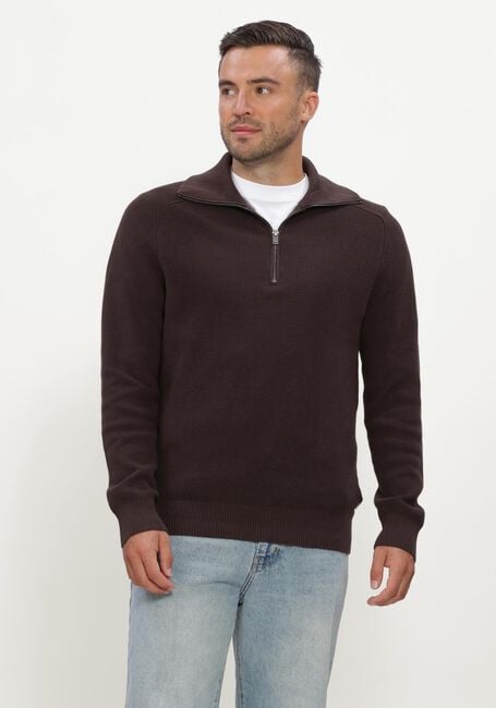 Bruine JC RAGS Trui PULLOVER HALF ZIP EDGAR - large