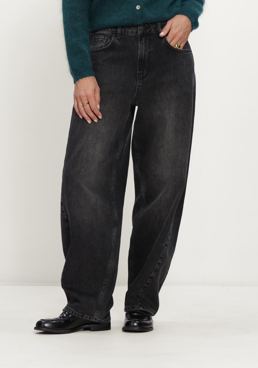 Zwarte STUDIO ANNELOES Wijde broek Frenkie balloon trousers - large