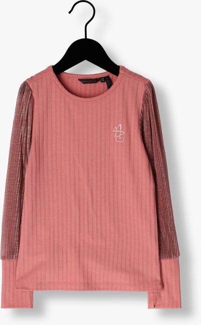 Roze NONO  KISJA GIRLS RIB JERSEY TOP WITH CONTRAST SLEEVES PINK - large