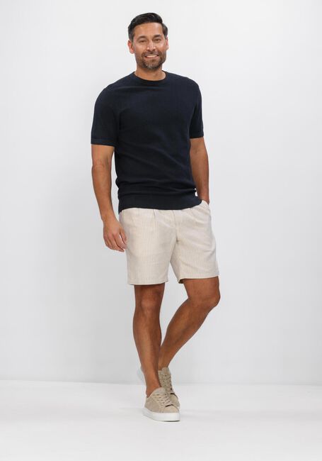 Donkerblauwe PROFUOMO T-shirt T-SHIRT CREW NECK COTTON LINEN - large