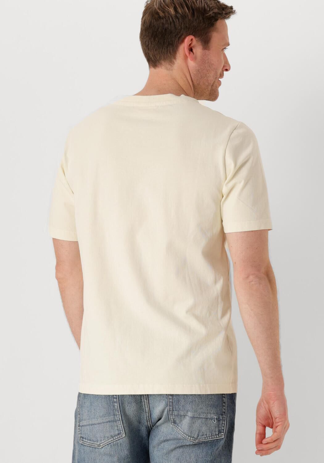 ANERKJENDT Heren Polo's & T-shirts Akkiki Flower Emb S s Tee Gebroken Wit