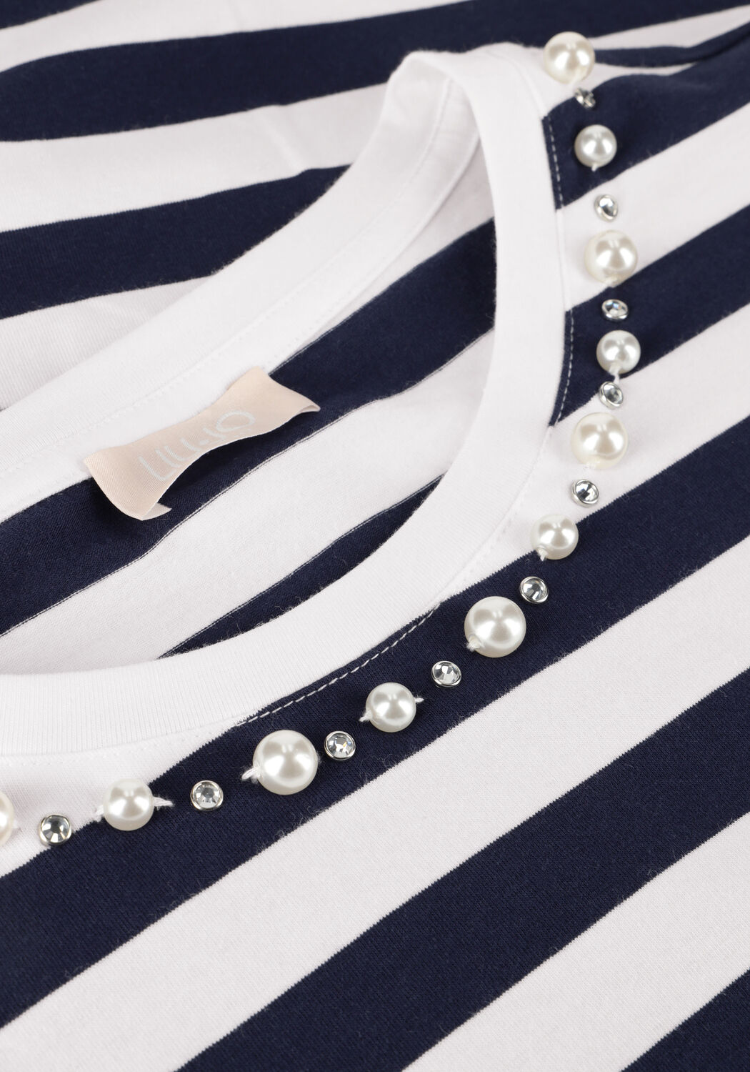 Blauwe LIU JO T-shirt J.STRIPED T-SHIRT - large