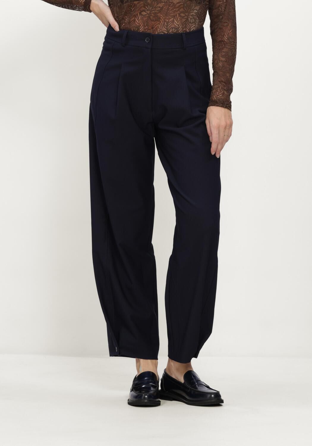 Donkerblauwe AIMEE THE LABEL Broeken COLOMBIAW6 TROUSER - large