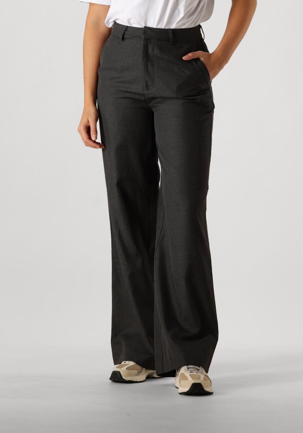ALIX THE LABEL Dames Broeken Ladies Woven Wide Leg Pants Grijs