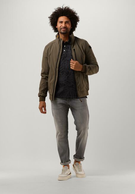 Donkergrijze PME LEGEND Polo SHORT SLEEVE POLO PIQUE MELANGE AOP - large