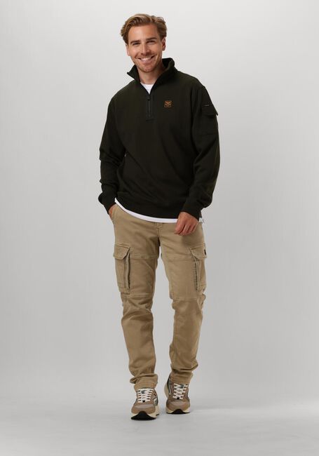 Groene PME LEGEND Trui HALF ZIP COLLAR INTERLOCK JERSEY - large