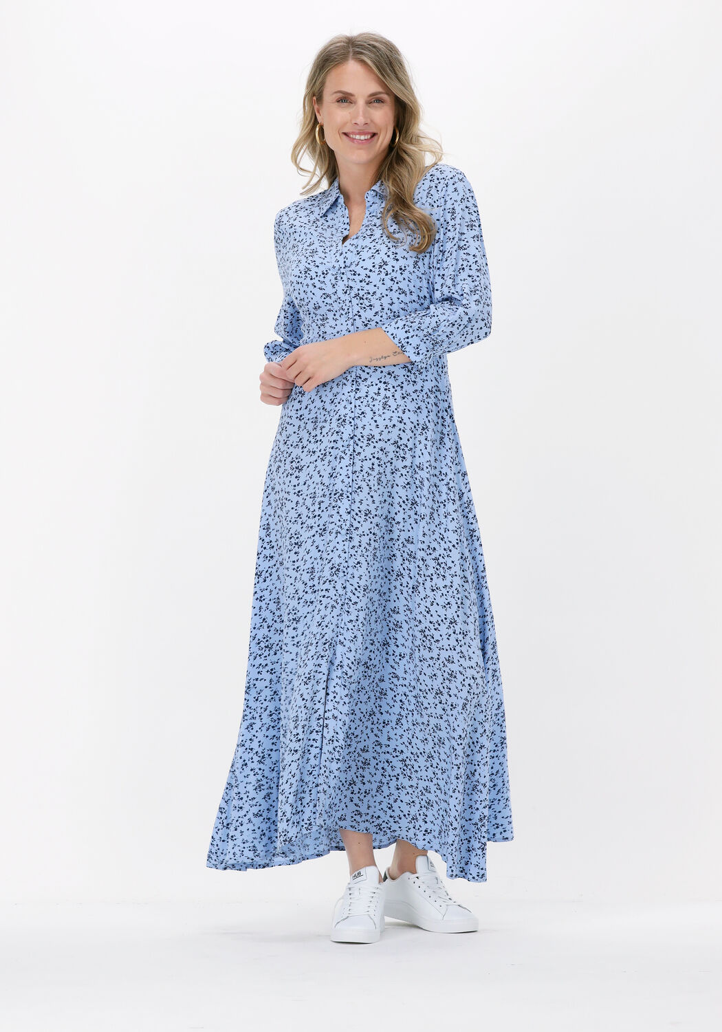 Blauwe lange jurk outlet