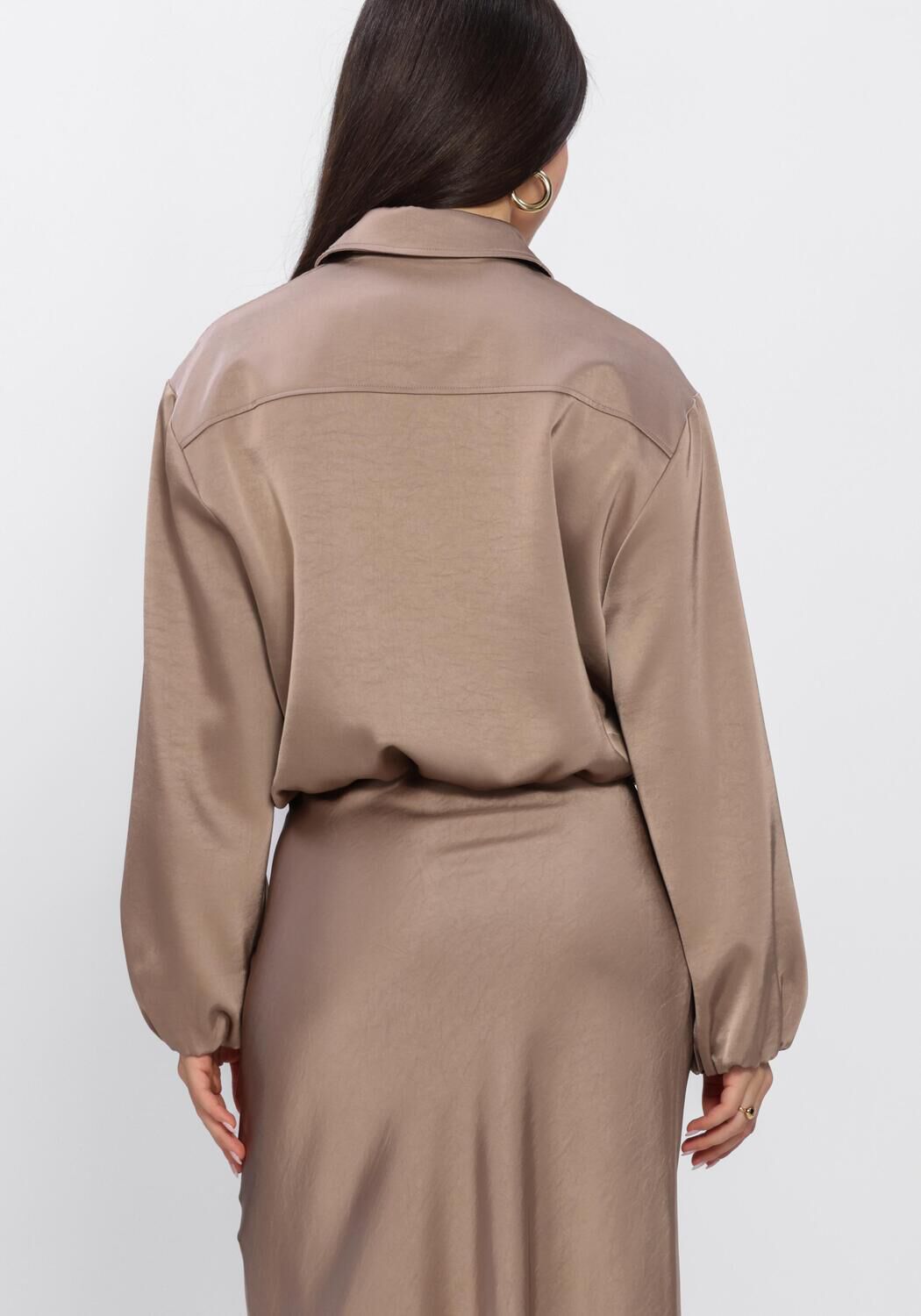 Taupe NEO NOIR Jassen DENIELLE HEAVY SATEEN JACKET - large