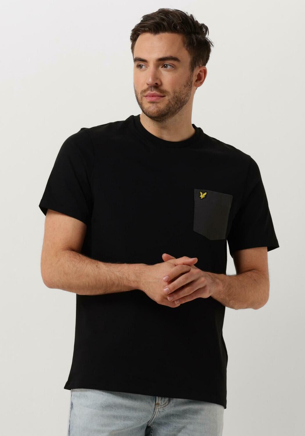 LYLE & SCOTT Heren Polo's & T-shirts Contrast Pocket T-shirt Zwart