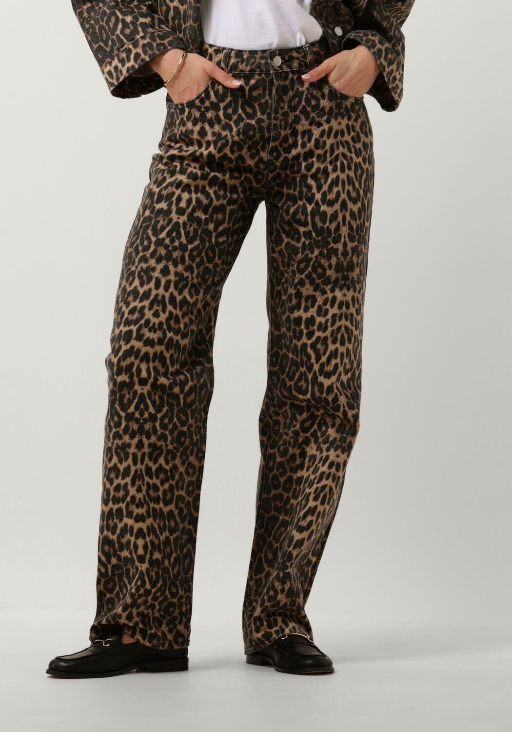 NEO NOIR Dames Broeken Simona Leopard Pants Bruin