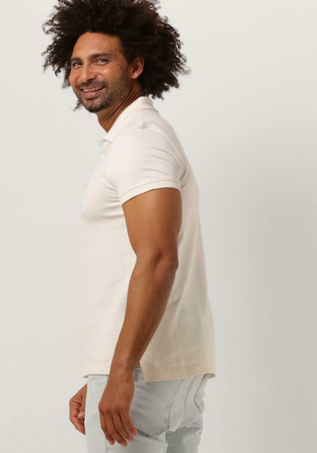 TOMMY HILFIGER Heren Polo's & T-shirts Pretwist Mouline Slim Fit Polo Beige