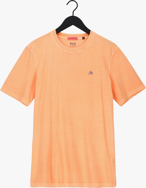 Oranje SCOTCH & SODA T-shirt GARMENT-DYED CREWNECK TEE WITH EMBROIDERY LOGO - large