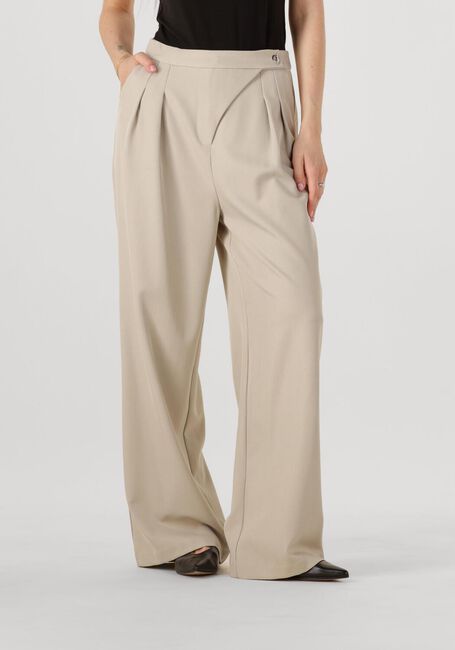 Beige NEO NOIR Wijde broek ZALKA EYELET PANTS - large