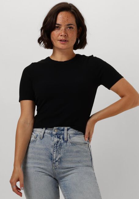 Zwarte CATWALK JUNKIE T-shirt RIBBED TEE - large