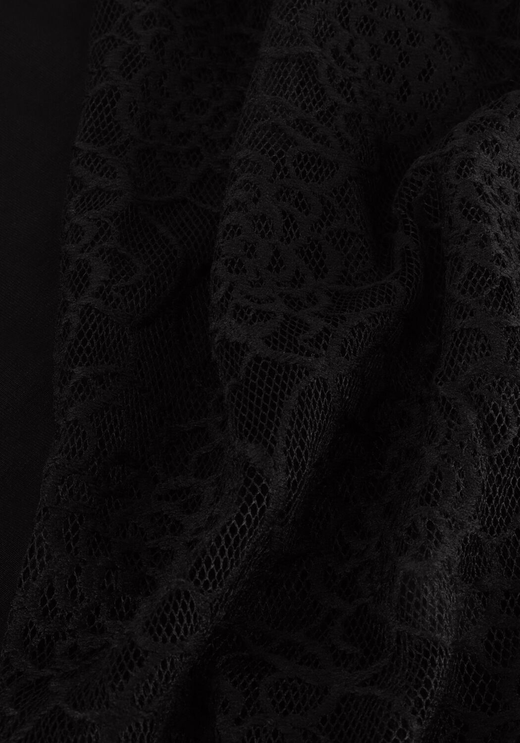 Zwarte JANSEN AMSTERDAM Blouses V107 TOP WITH LACE SLEEVES AND TURTLE NECK - large